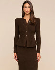 Melissa Knit Cardigan Brown/Gold