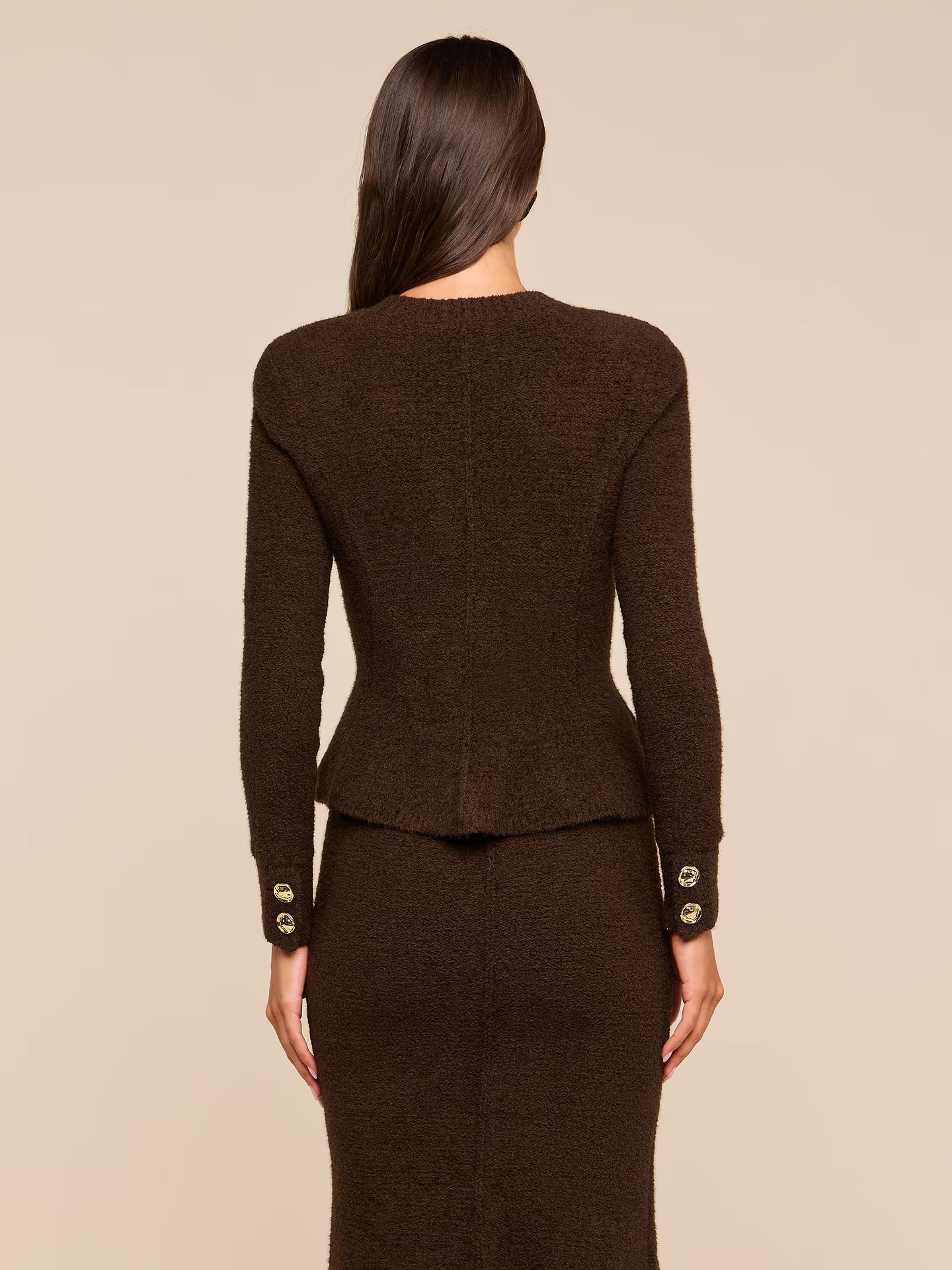 Melissa Knit Cardigan Brown/Gold