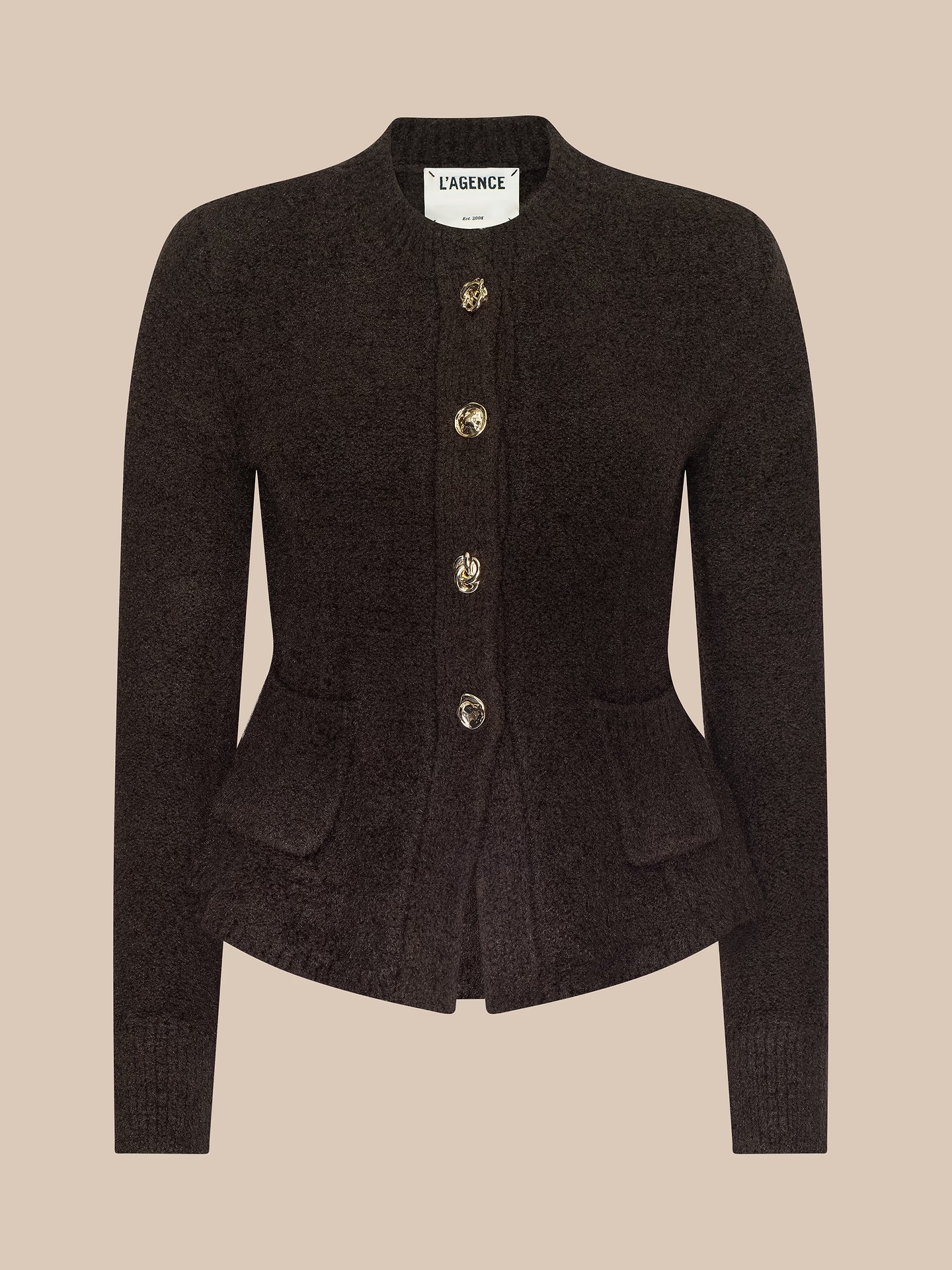 Melissa Knit Cardigan Brown/Gold