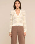 Ariadne Mixed Stitch Cardigan Ecru/Natural Multi