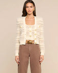Ariadne Mixed Stitch Cardigan Ecru/Natural Multi