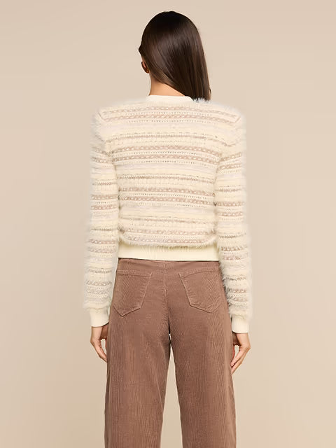 Ariadne Mixed Stitch Cardigan Ecru/Natural Multi