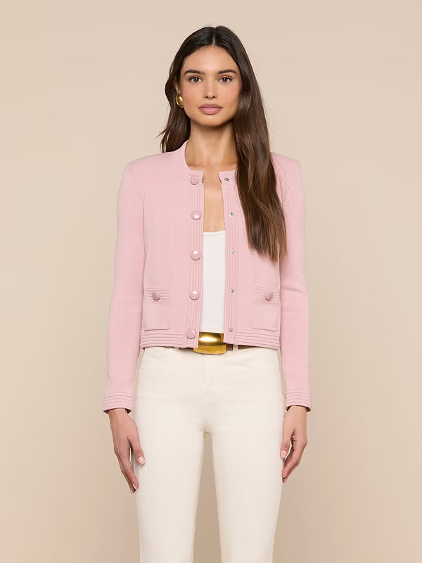Patsy Cropped Cardigan Misty Rose Sweater - Cardigans L'Agence 