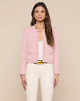 Patsy Cropped Cardigan Misty Rose Sweater - Cardigans L'Agence 
