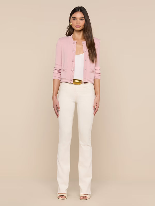 Patsy Cropped Cardigan Misty Rose Sweater - Cardigans L'Agence 