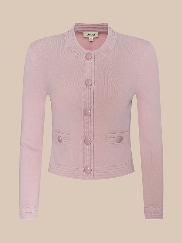 Patsy Cropped Cardigan Misty Rose Sweater - Cardigans L'Agence 