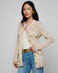 Kastoria Fringe Cardigan Natural Multi Sweater - Cardigans L'Agence 
