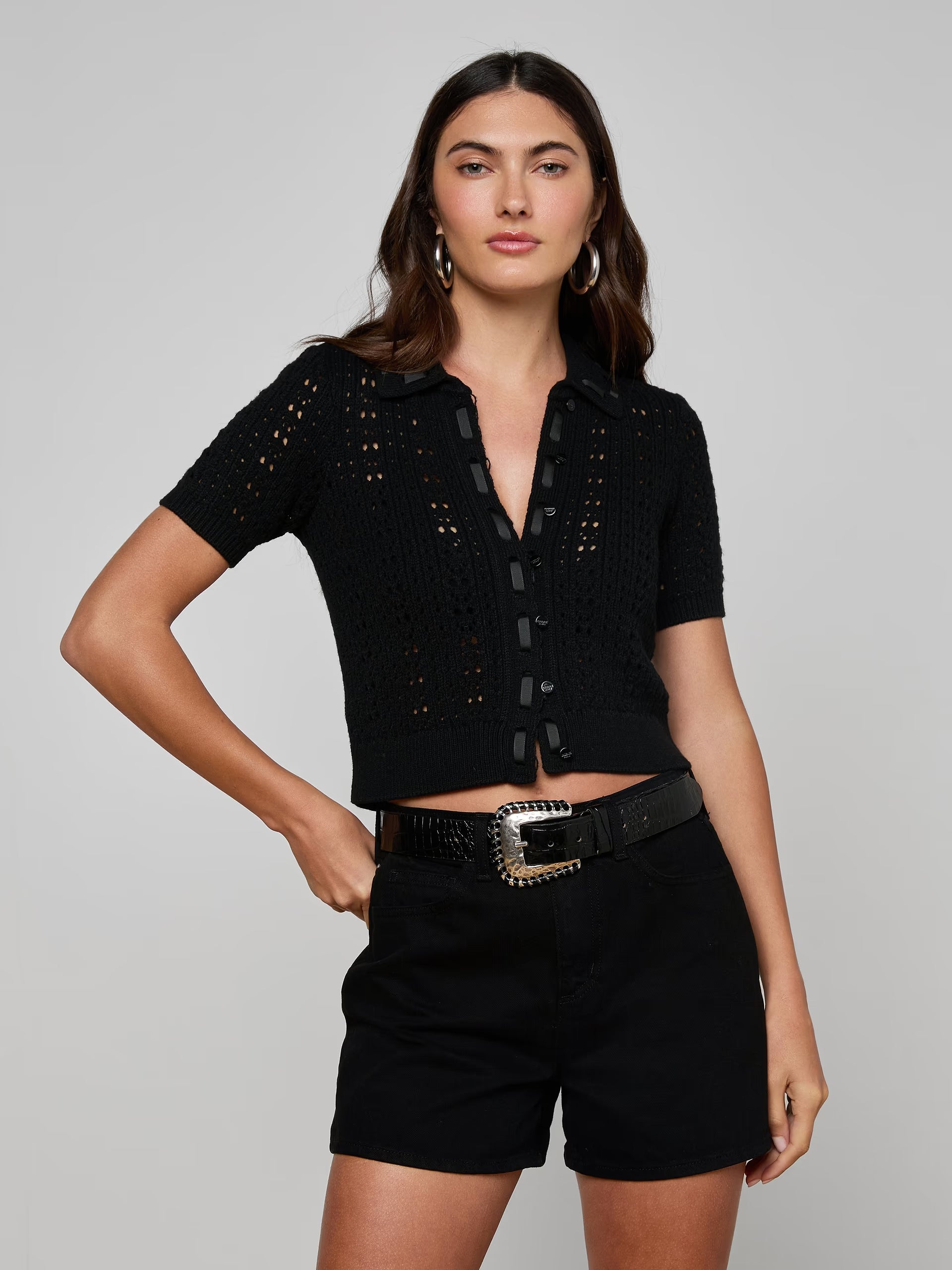 Ninette Knit Top Black Tops - Blouses L'Agence 