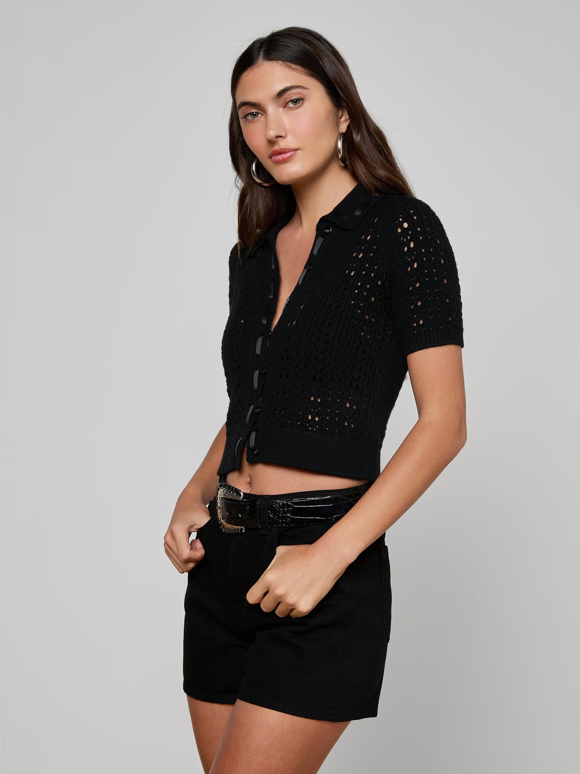 Ninette Knit Top Black Tops - Blouses L'Agence 