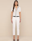 Ninette Knit Top White/Black Tops - Blouses L'Agence 