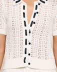 Ninette Knit Top White/Black Tops - Blouses L'Agence 