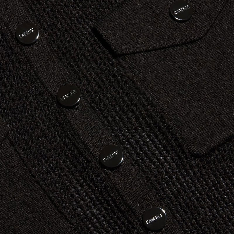 Carine Pointelle Collared Sweater Coffee Bean Sweater - Polo L'Agence 