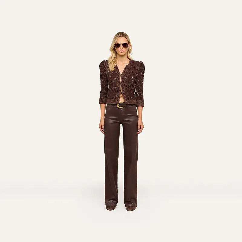 Thistle Sequined Cardigan Black/Java/Sequins Jackets - Blazers L'Agence 