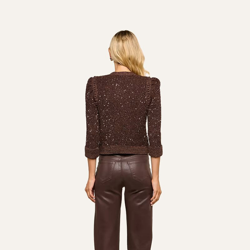 Thistle Sequined Cardigan Black/Java/Sequins Jackets - Blazers L'Agence 