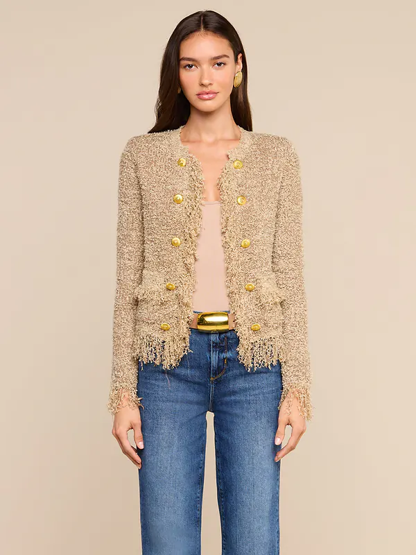 Mireille Fringe Cardigan Natural