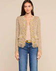Mireille Fringe Cardigan Natural Jackets - Blazers L'Agence 