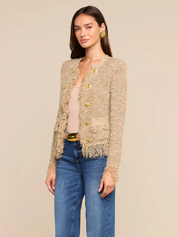 Mireille Fringe Cardigan Natural