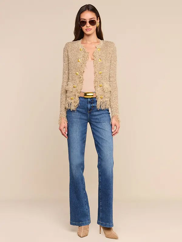 Mireille Fringe Cardigan Natural Jackets - Blazers L'Agence 