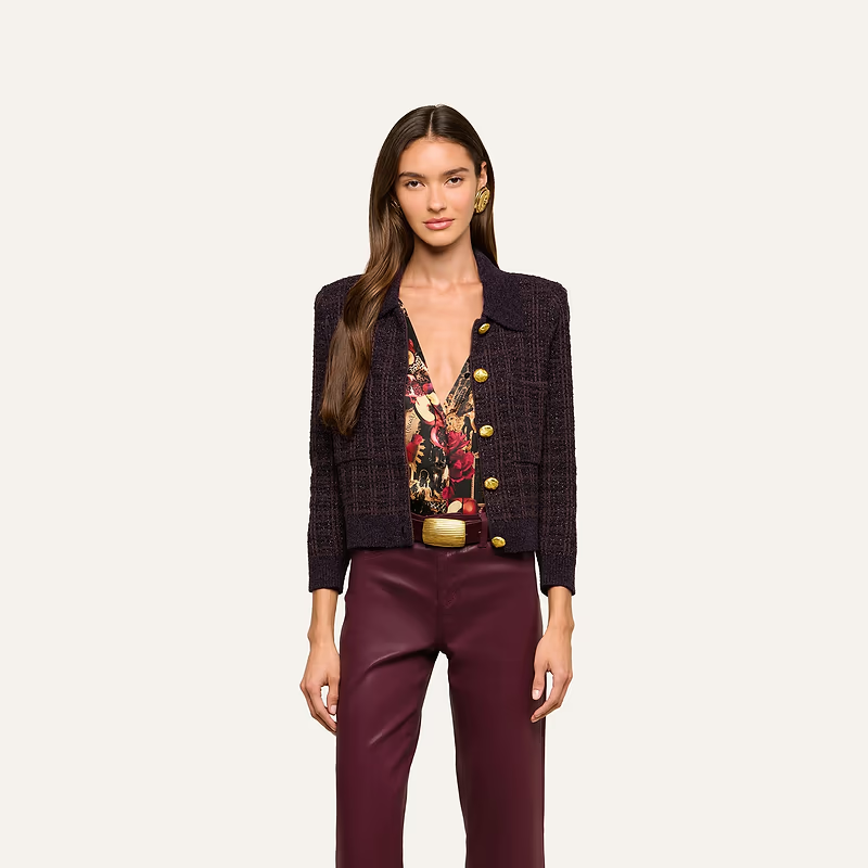 Morrigan Cardigan Dark Java/Black/Burgundy