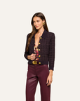 Morrigan Cardigan Dark Java/Black/Burgundy