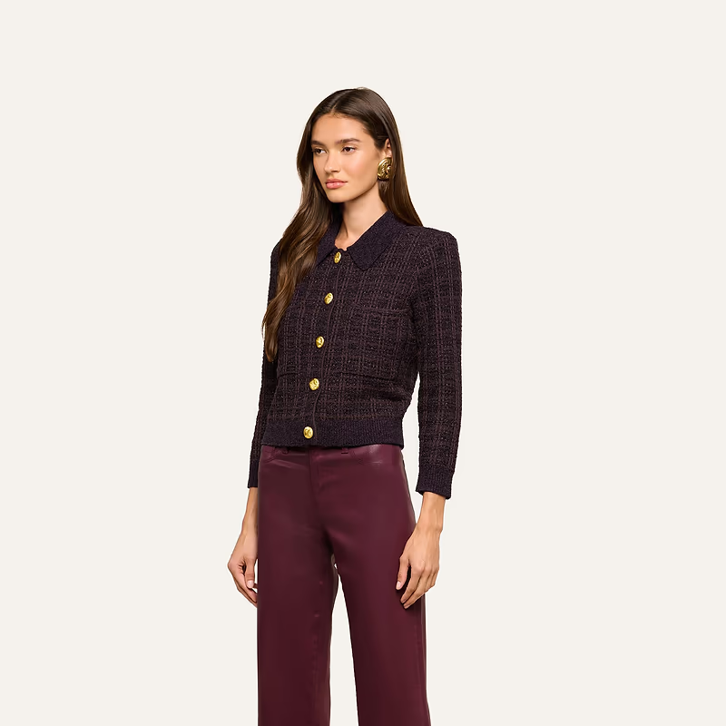 Morrigan Cardigan Dark Java/Black/Burgundy