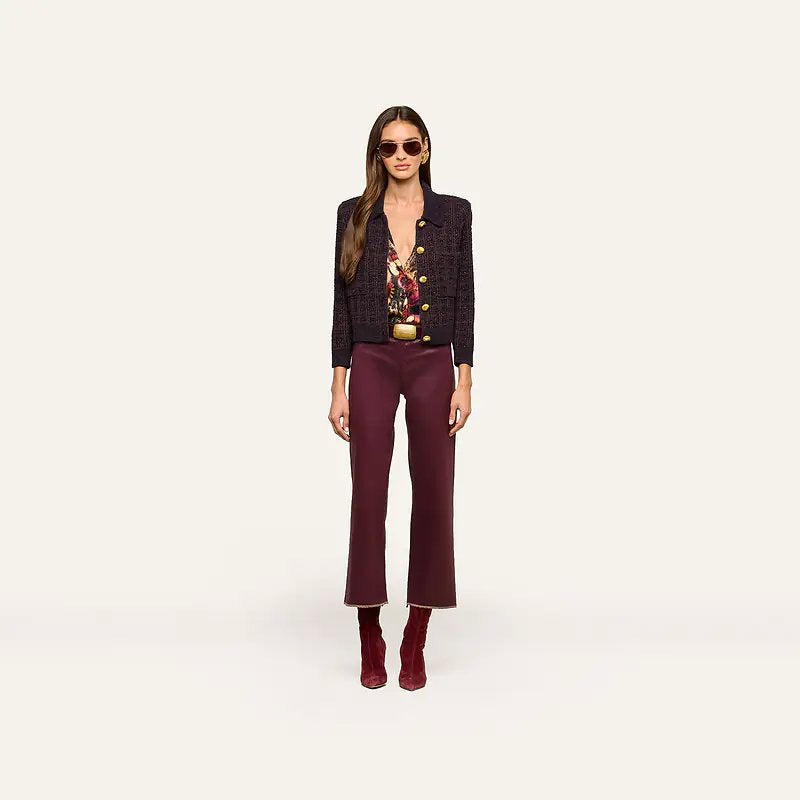 Morrigan Cardigan Dark Java/Black/Burgundy Jackets - Blazers L'Agence 