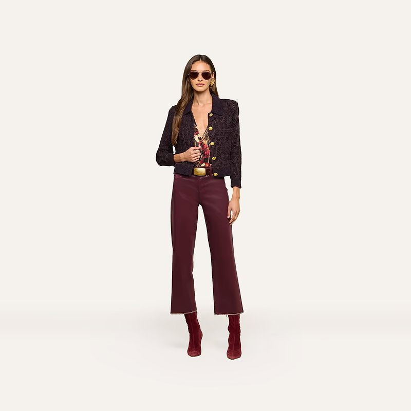 Morrigan Cardigan Dark Java/Black/Burgundy Jackets - Blazers L'Agence 