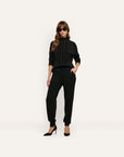 Sandrina Cable Turtleneck Black Sweater - Turtleneck L'Agence 