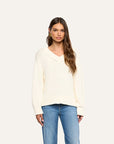 Paxton Oversized V-Neck Sweater Ivory Sweater - V-Neck L'Agence 