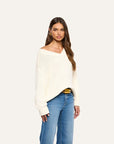 Paxton Oversized V-Neck Sweater Ivory Sweater - V-Neck L'Agence 