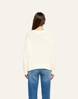 Paxton Oversized V-Neck Sweater Ivory Sweater - V-Neck L'Agence 