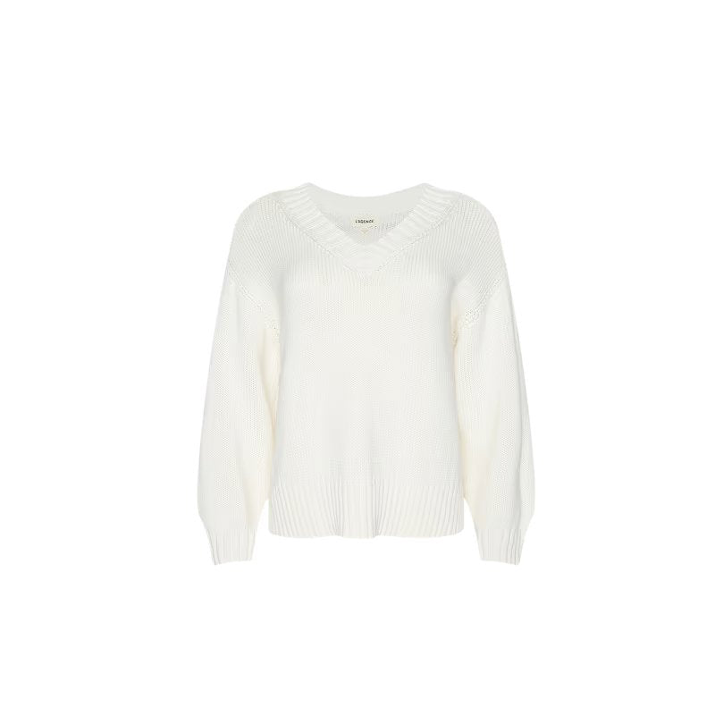 Paxton Oversized V-Neck Sweater Ivory Sweater - V-Neck L'Agence 