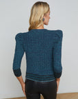 Jenni Waffle Stitch Cardi Deep Teal Multi