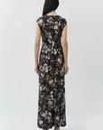 Acacia Draped Midi Dress Black Multi Dresses - Midi Simkhai 