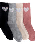 Heart Crystal Cashmere Socks Socks LimLim 