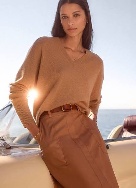Mica Vegan Leather Skirt Dunes