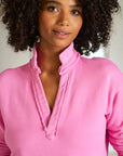 Patrick Popover Fleece Henley Pink Lemonade Tops - Sweatshirts Frank & Eileen 