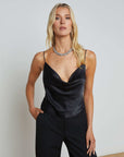 Calista Silk Camisole Black Tops - Tanks L'Agence 