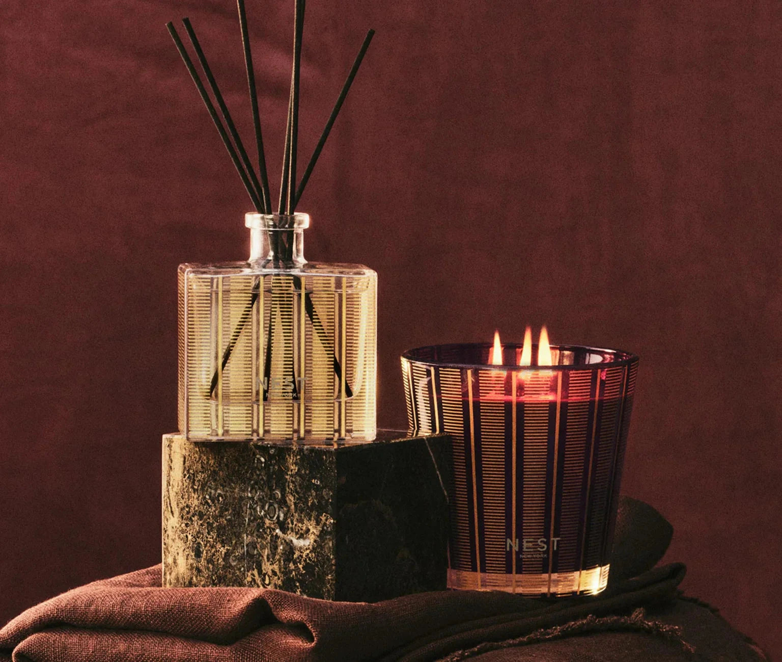 3-Wick Candle 21oz Autumn Plum Candles &amp; Diffusers - Candles NEST 