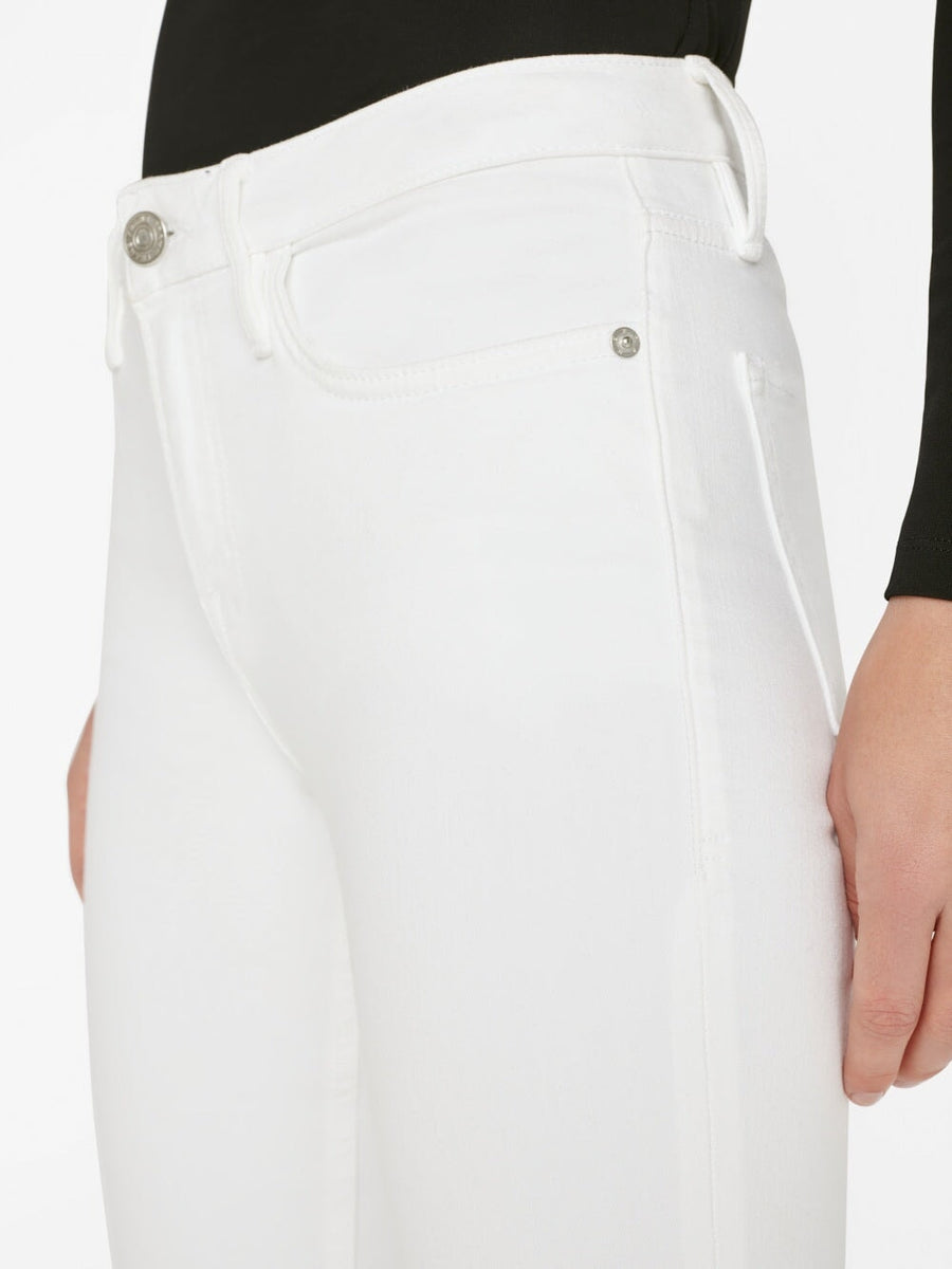 Le Crop Flare Mini Slits Blanc Denim - Flare & Wide Leg Frame 