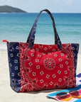 Bailey Bandana Tote Red/Navy Tote & Satchel Haute Shore 