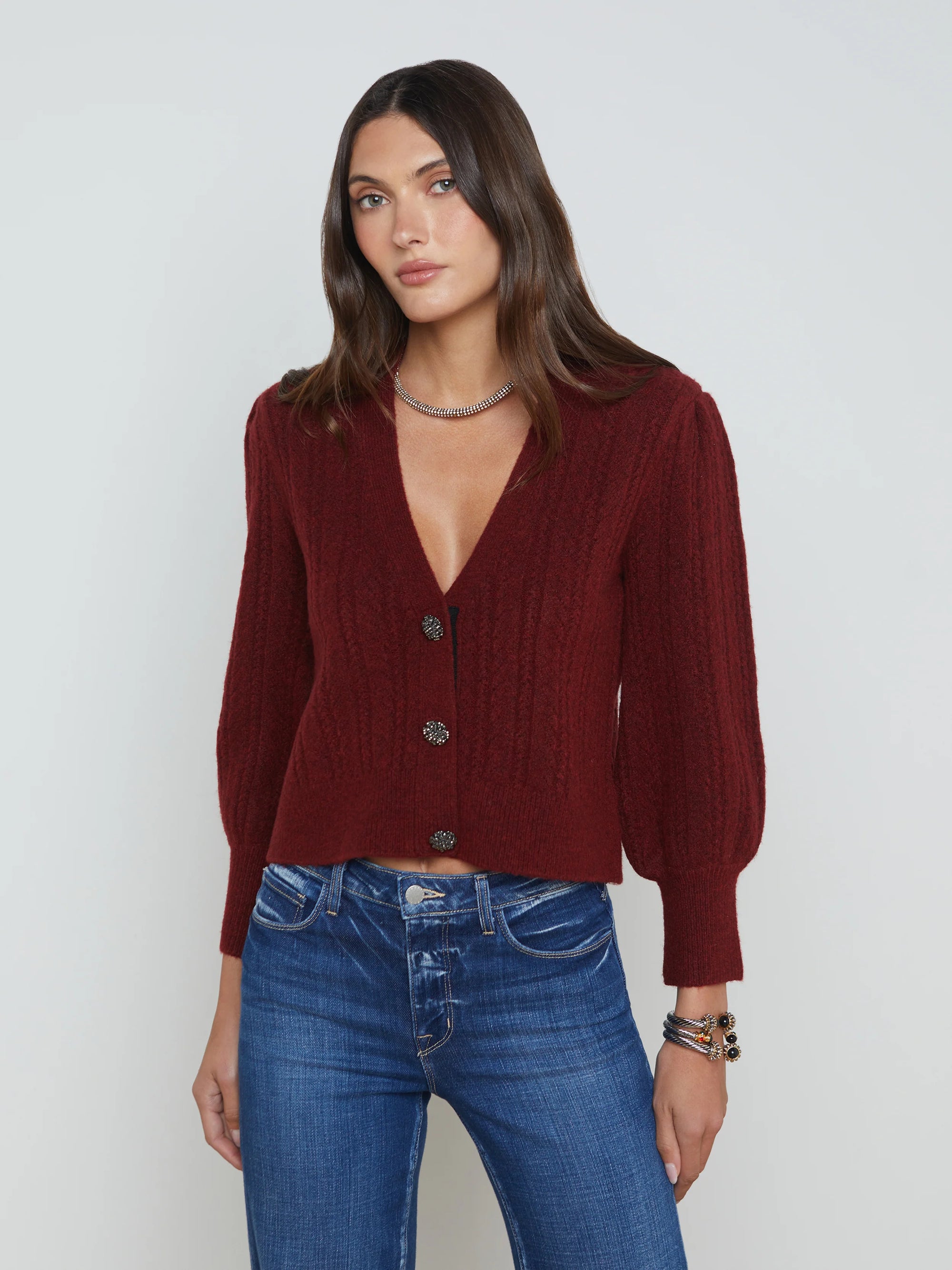 Talulla Cardigan Syrah Sweater - Cardigans L'Agence 