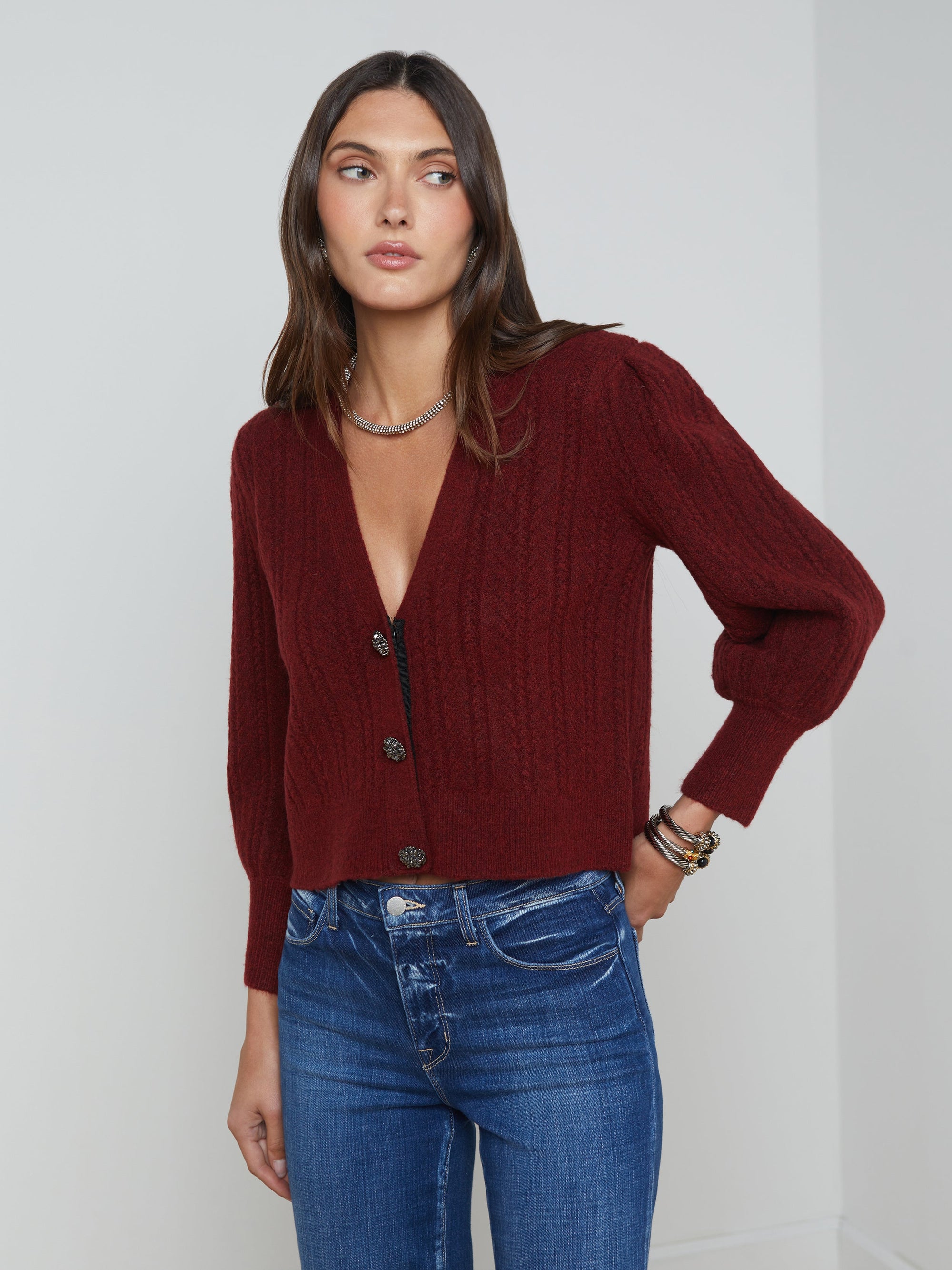 Talulla Cardigan Syrah Sweater - Cardigans L'Agence 