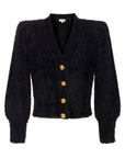 Talulla Shoulder Pad Cardigan Black Lurex/Gold Rose