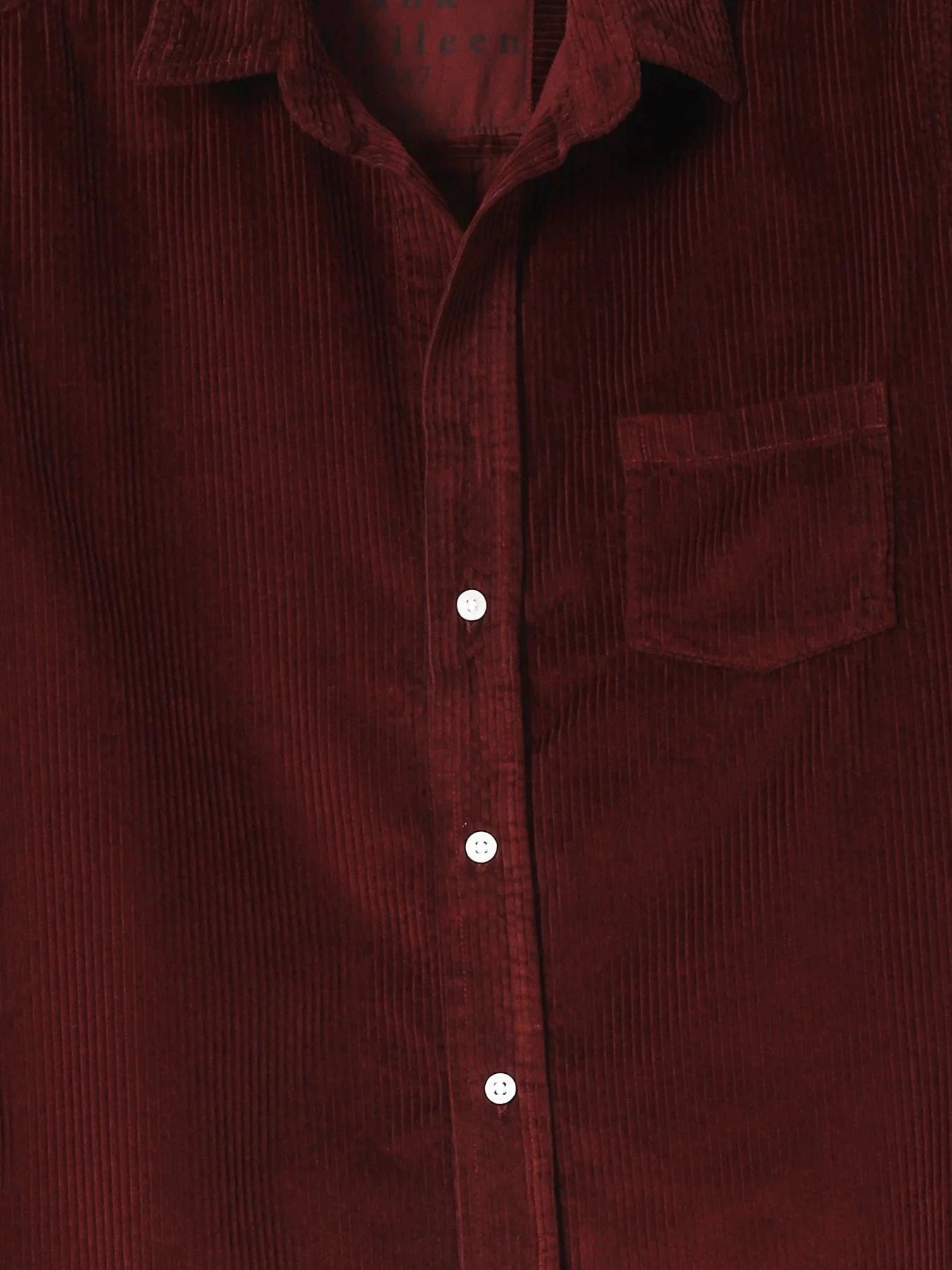 Barry Tailored Button Up Shirt Maroon Corduroy Tops - Button Down Frank & Eileen 