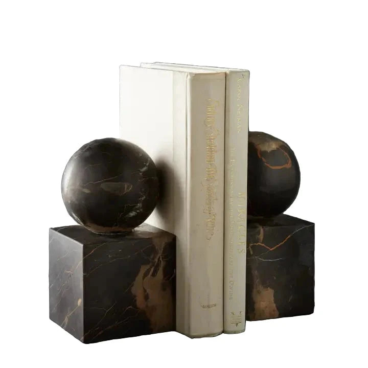 Black & Gold Marble Honed Bookends Home Decor - Decorative Accents Marble Crafter 