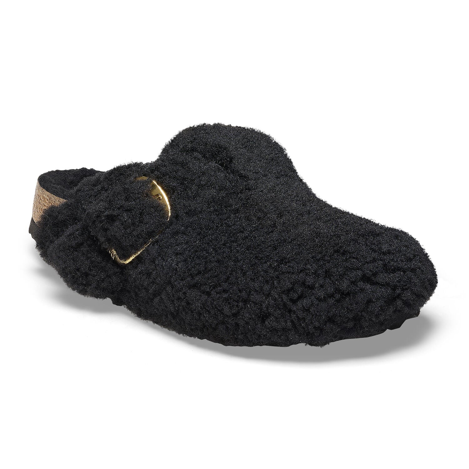 Boston Big Buckle Teddy Shearling Black Shoes - Everyday Shoes Birkenstock 