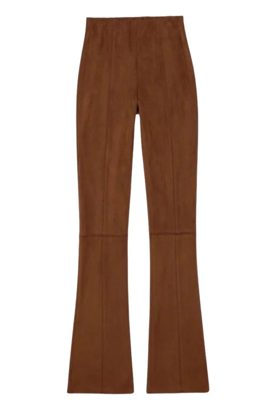 Faye Cropped Pant Cognac Stretch Suede Pants - Trousers Ann Mashburn 