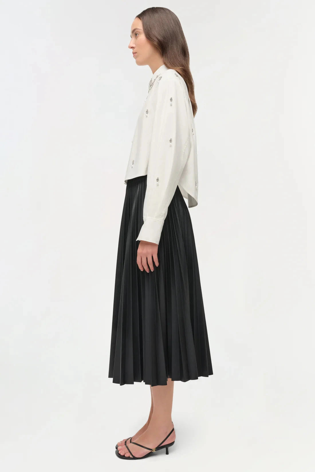 Renata Embellished Cotton Shirt White Tops - Button Down Simkhai 