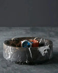 Black & Gold Marble 8" Honed Finish Catchall Bowl Home Decor - Bowls, Trays & Vases Marble Crafter 